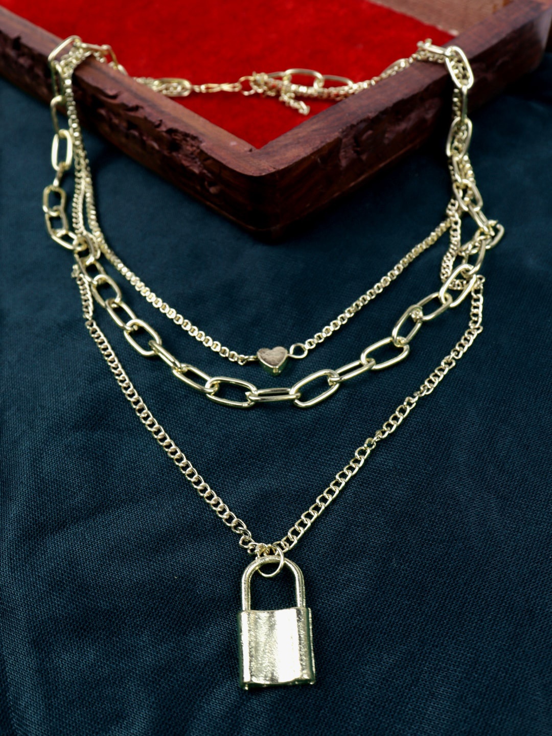 

VAGHBHATT Gold-Plated Alloy Statement Layered Chain