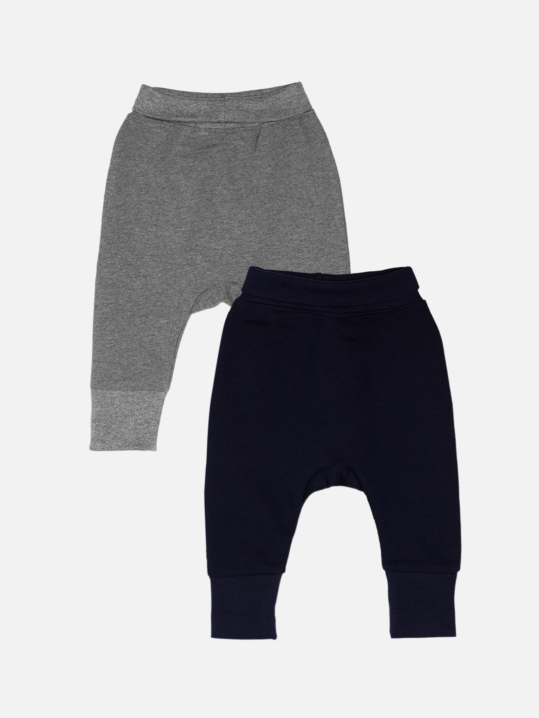 CHAYIM Infants Pack Of 2 Mid Rise Plain Joggers, Grey