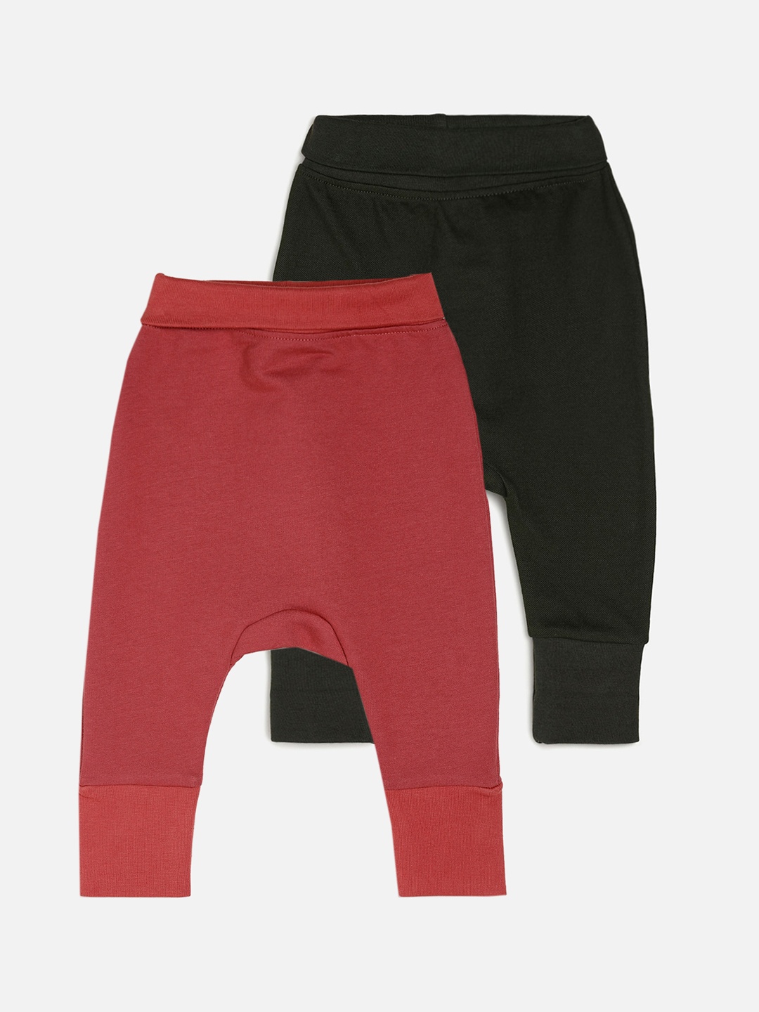 CHAYIM Infants Pack Of 2 Mid Rise Plain Joggers, Green