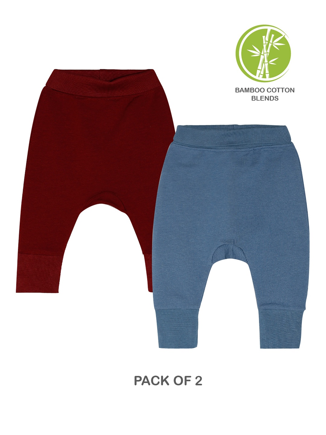 

CHAYIM Infants Pack Of 2 Mid Rise Plain Joggers, Maroon