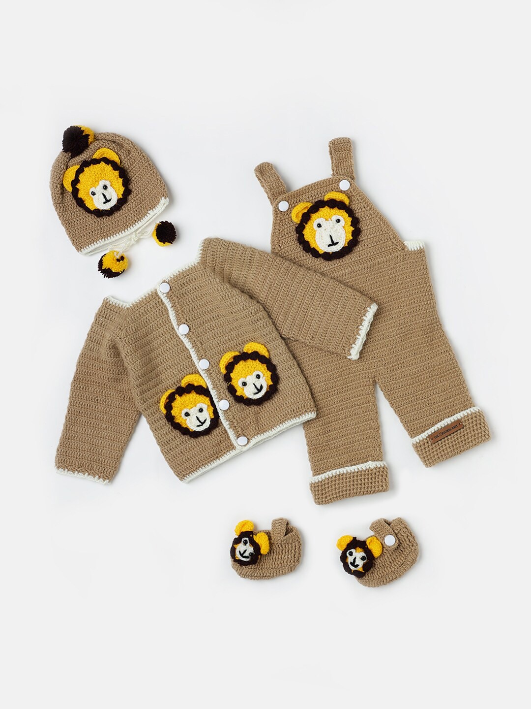 

The Original Knit Infants Lion Face Baby Apparel Gift Set, Beige