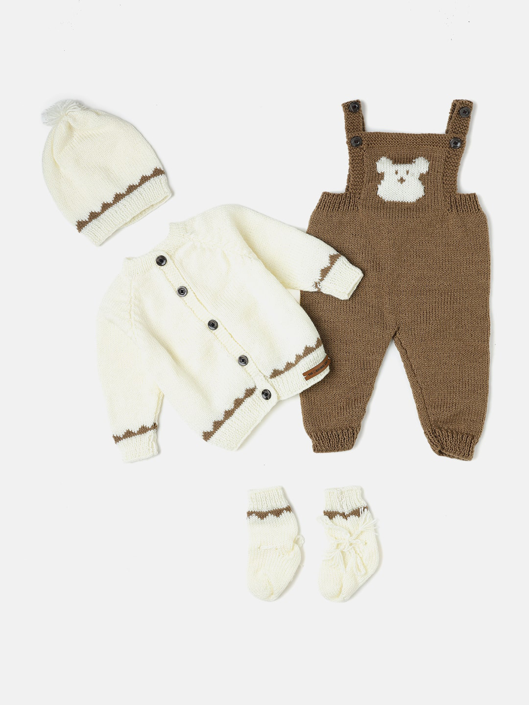 

The Original Knit Kids Handmade Dungaree Set, Cream
