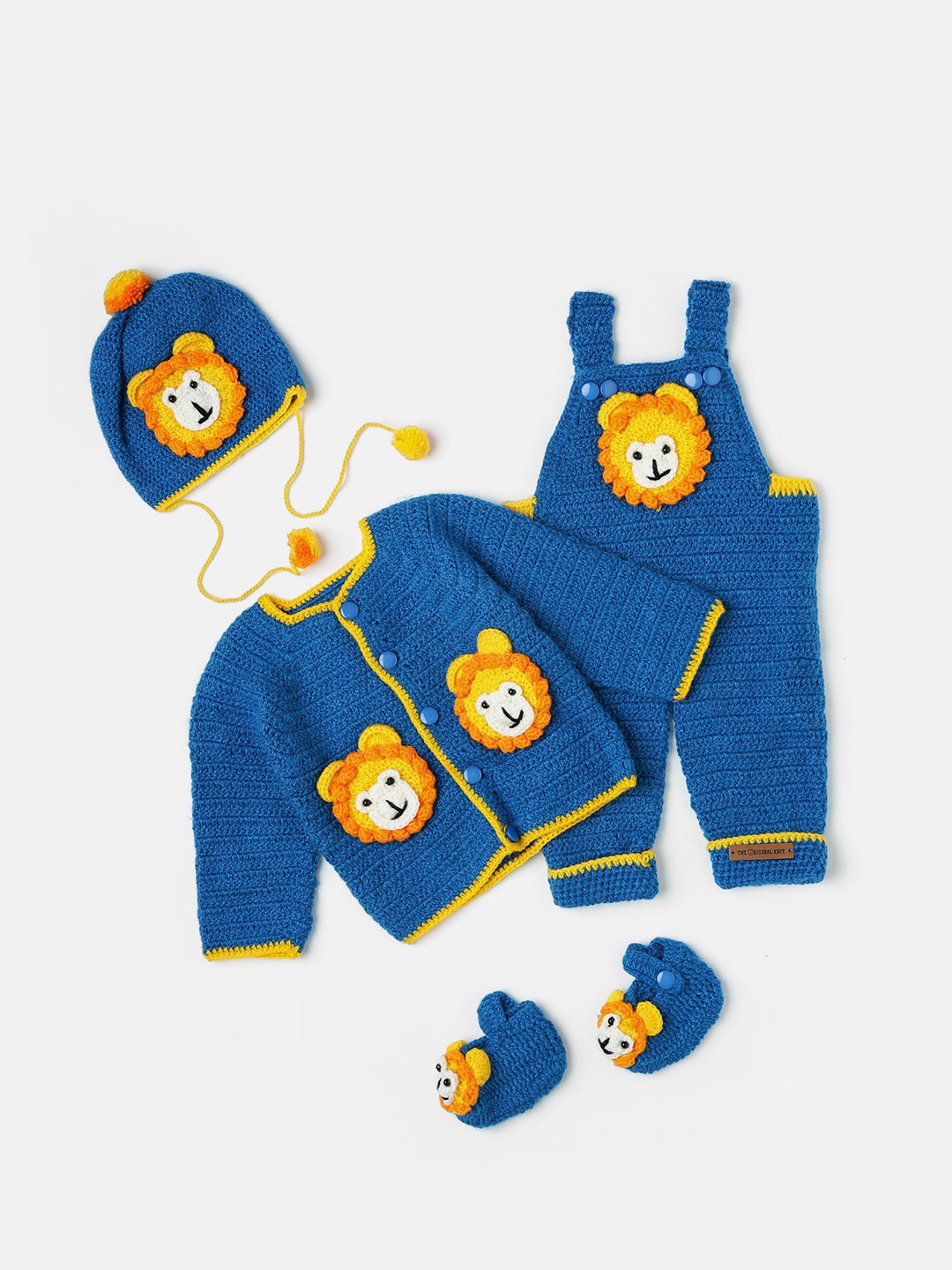 

The Original Knit Kids Handmade Dungaree Set, Blue