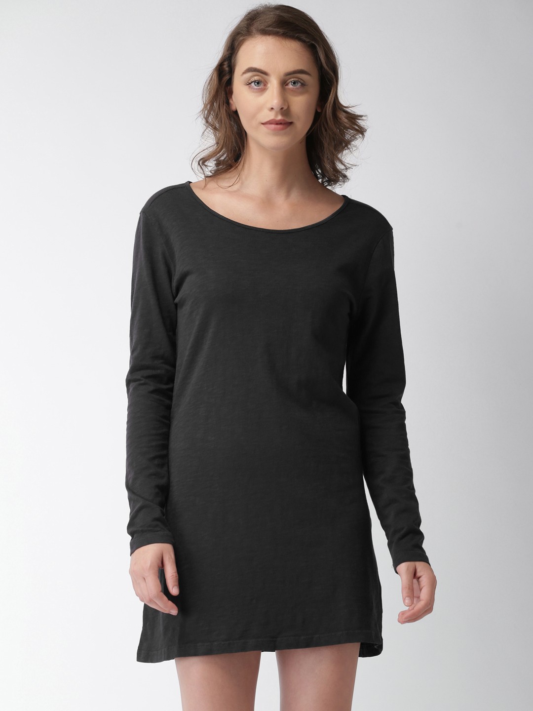 

FOREVER 21 Women Charcoal Grey Solid A-Line Dress