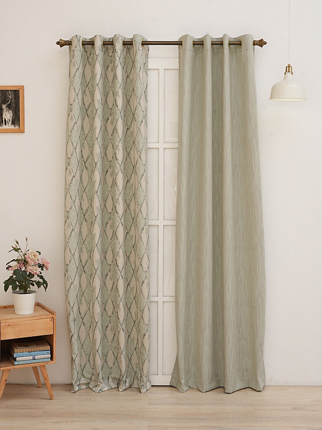 

Ariana Grey & Cream-Coloured 2 Pieces Room Darkening Door Curtains