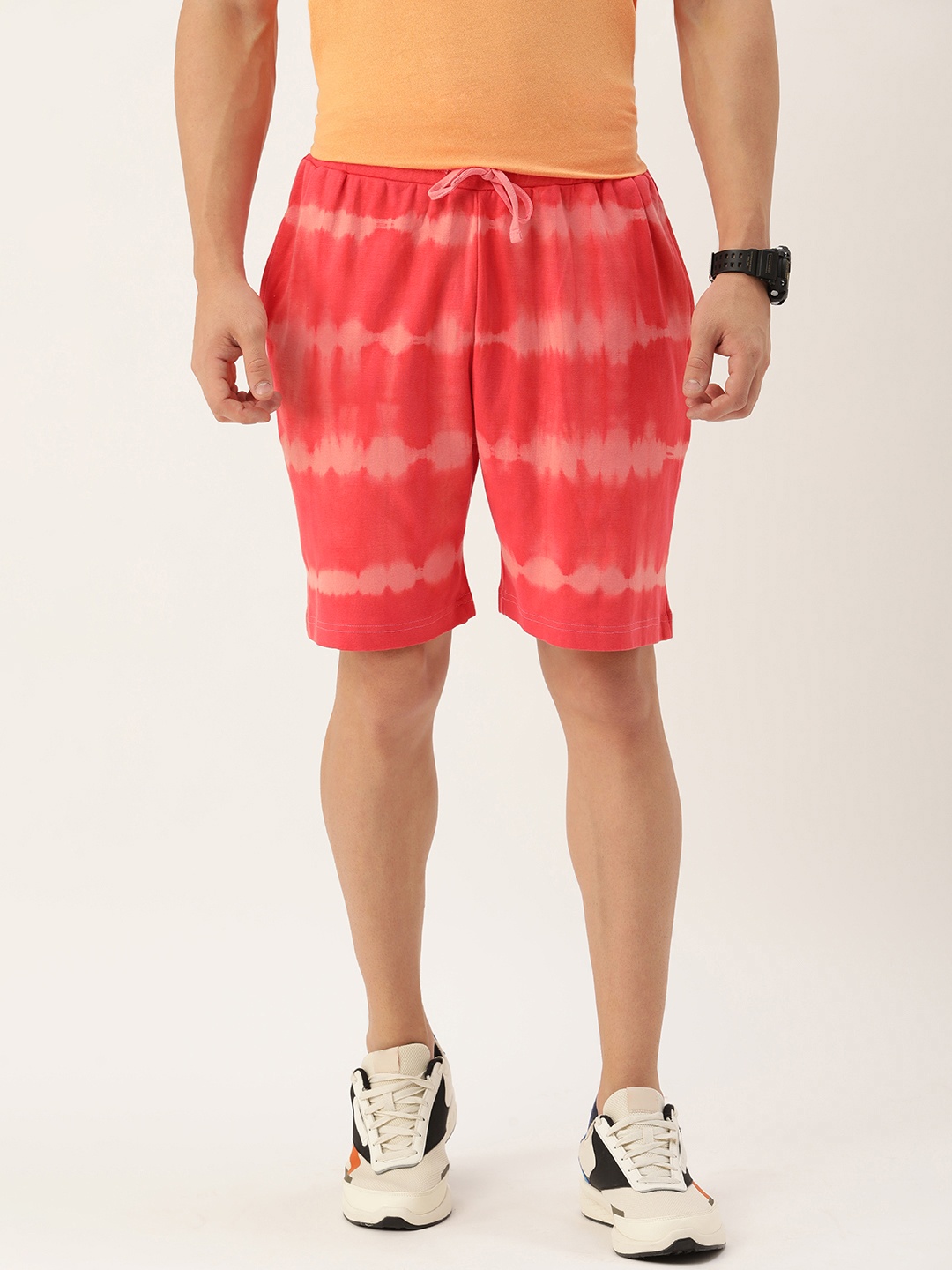 

Kook N Keech Men Tie & Dye Pure Cotton Shorts, Pink