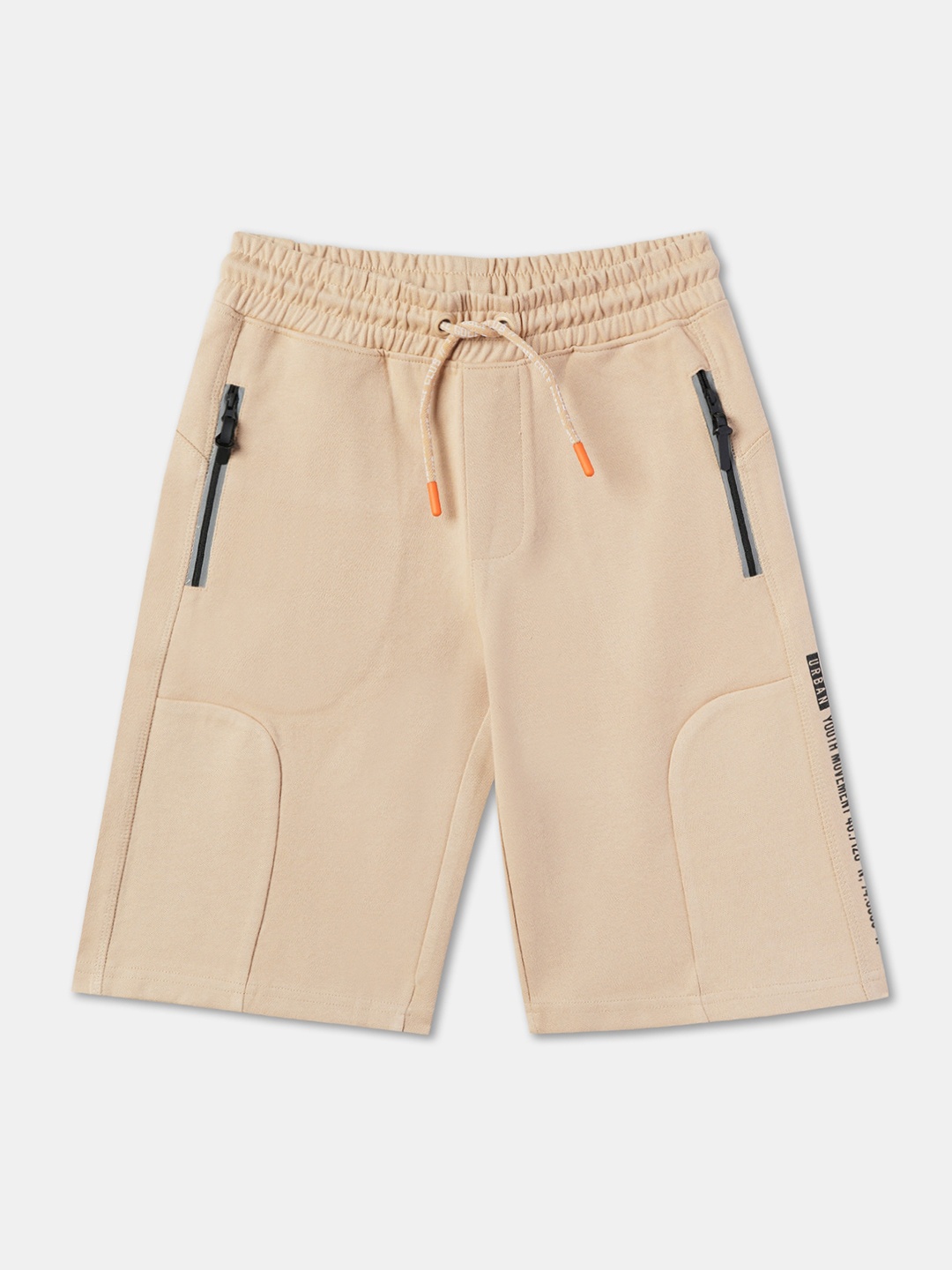 

R&B Boys Mid-Rise Regular Cotton Shorts, Beige