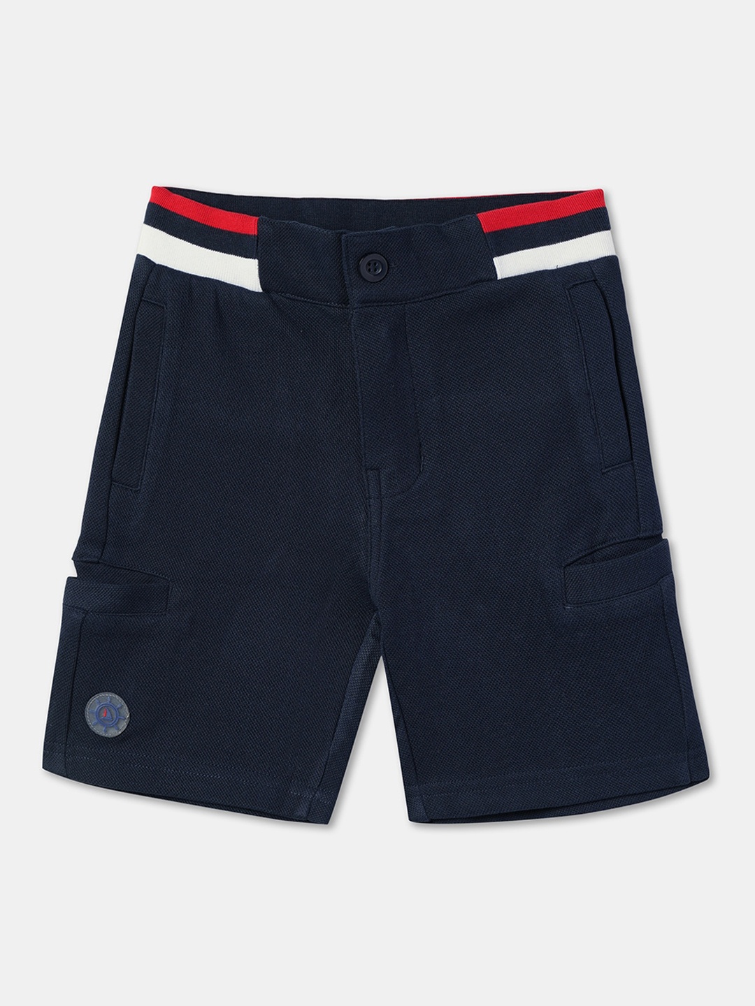 

R&B Boys Mid-Rise Casual Cotton Shorts, Blue