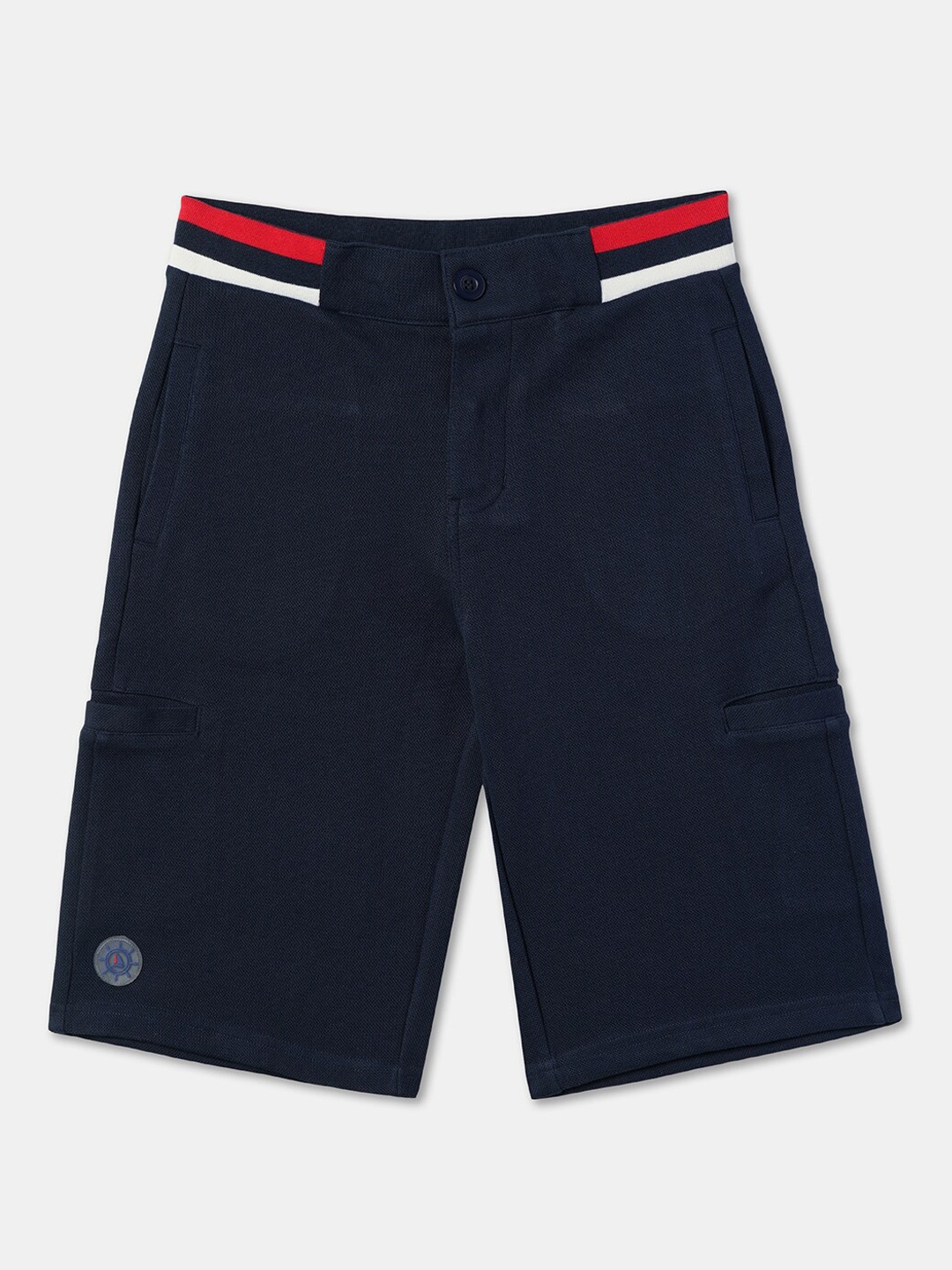 

R&B Boys Mid-Rise Casual Cotton Shorts, Blue