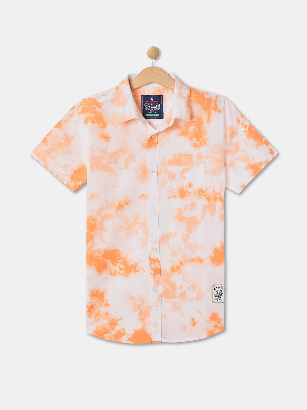 

R&B Boys Opaque Printed Cotton Casual Shirt, White