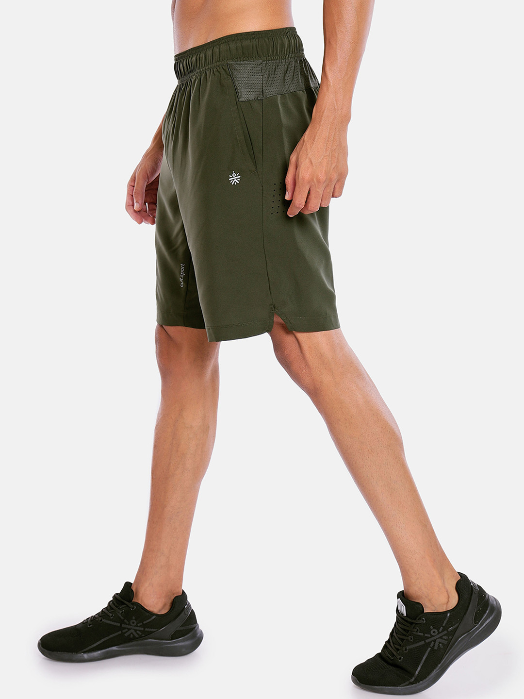 

CULT Men Panelled Running Shorts, Olive