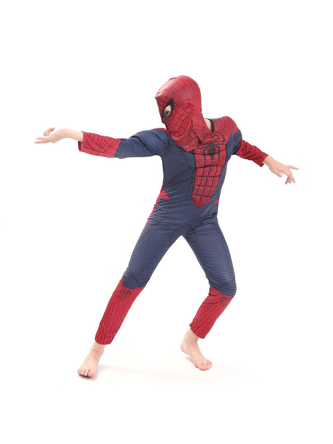 

JENNA Kids Muscular Arms Halloween Spiderman Costume with Face Mask, Red