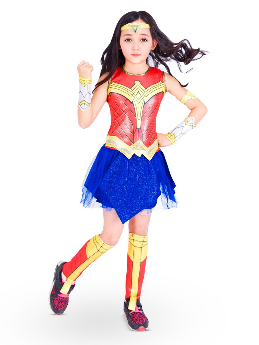 

JENNA Kids Halloween Cosplay Wonder Woman Costume Clothing Set, Red