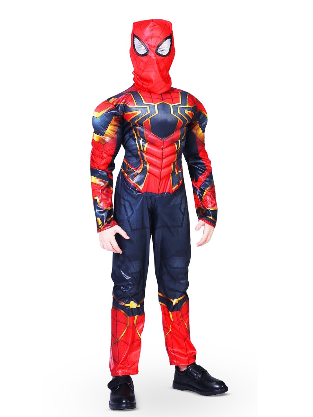 

JENNA Kids Halloween Iron Spiderman Costume Muscular Arms Clothing Set, Red