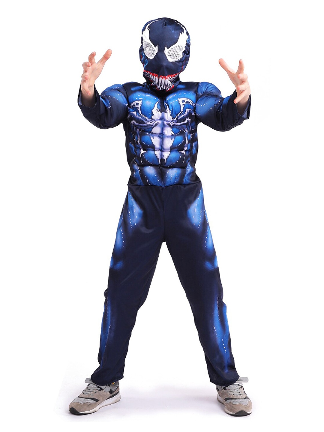 

JENNA Kids Muscular Arms Halloween Venom Costume with Face Mask, Black