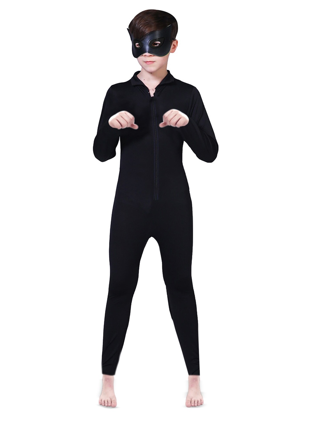 

JENNA Kids Cosplay Catman Costume with Face Mask, Black