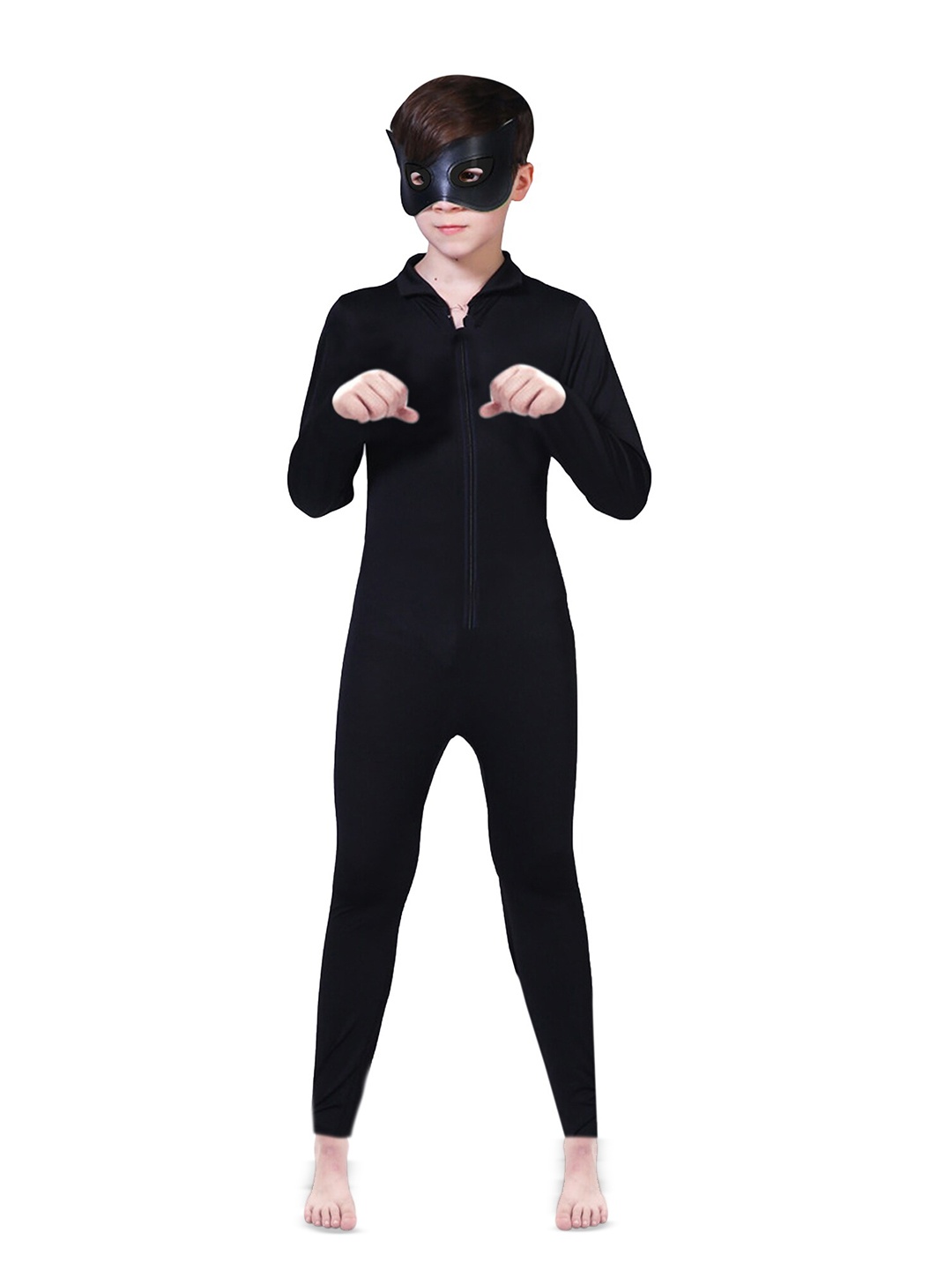 

JENNA Kids Halloween Cosplay Cat Man Costume With Face Mask, Black