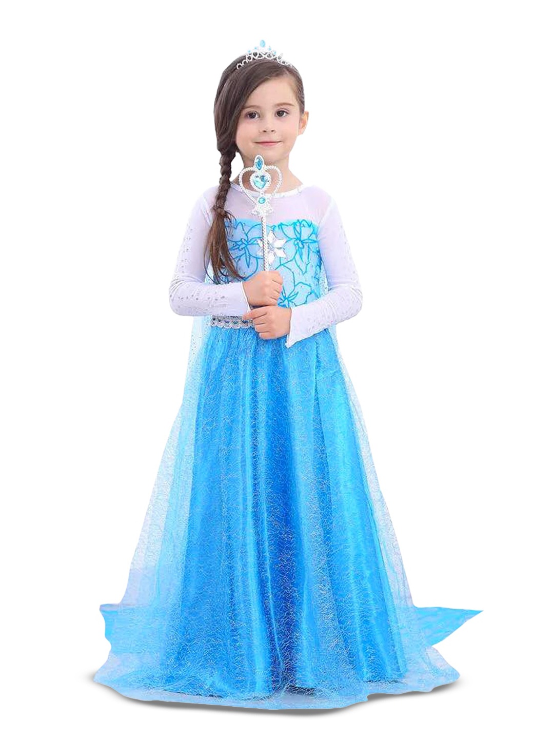 

JENNA Girls Halloween Cosplay Princess Maxi Dress With Accessory, Blue