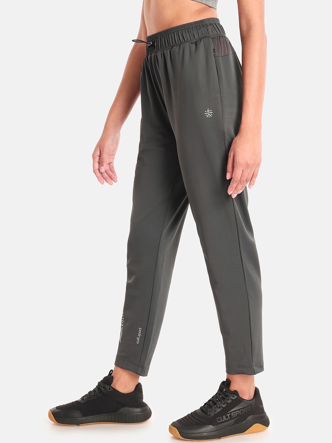 

Cultsport Women Slim-Fit Fly Dry Running Track Pants, Grey