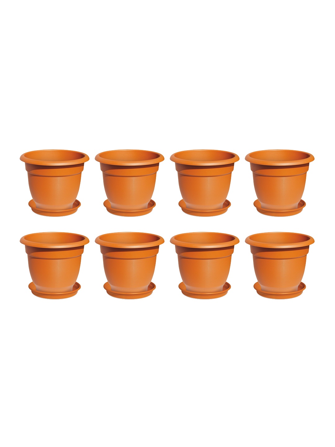 

Milton Blossom Mate 2 Plastic Pot with Tray Set of 8 Terracotta Brown