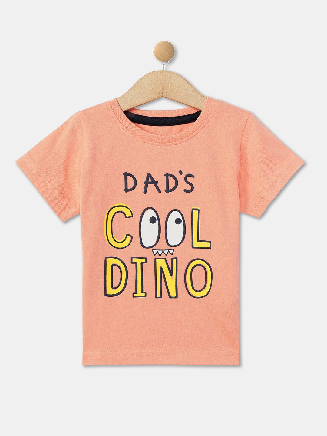 

R&B Boys Typography Printed Cotton T-shirt, Orange