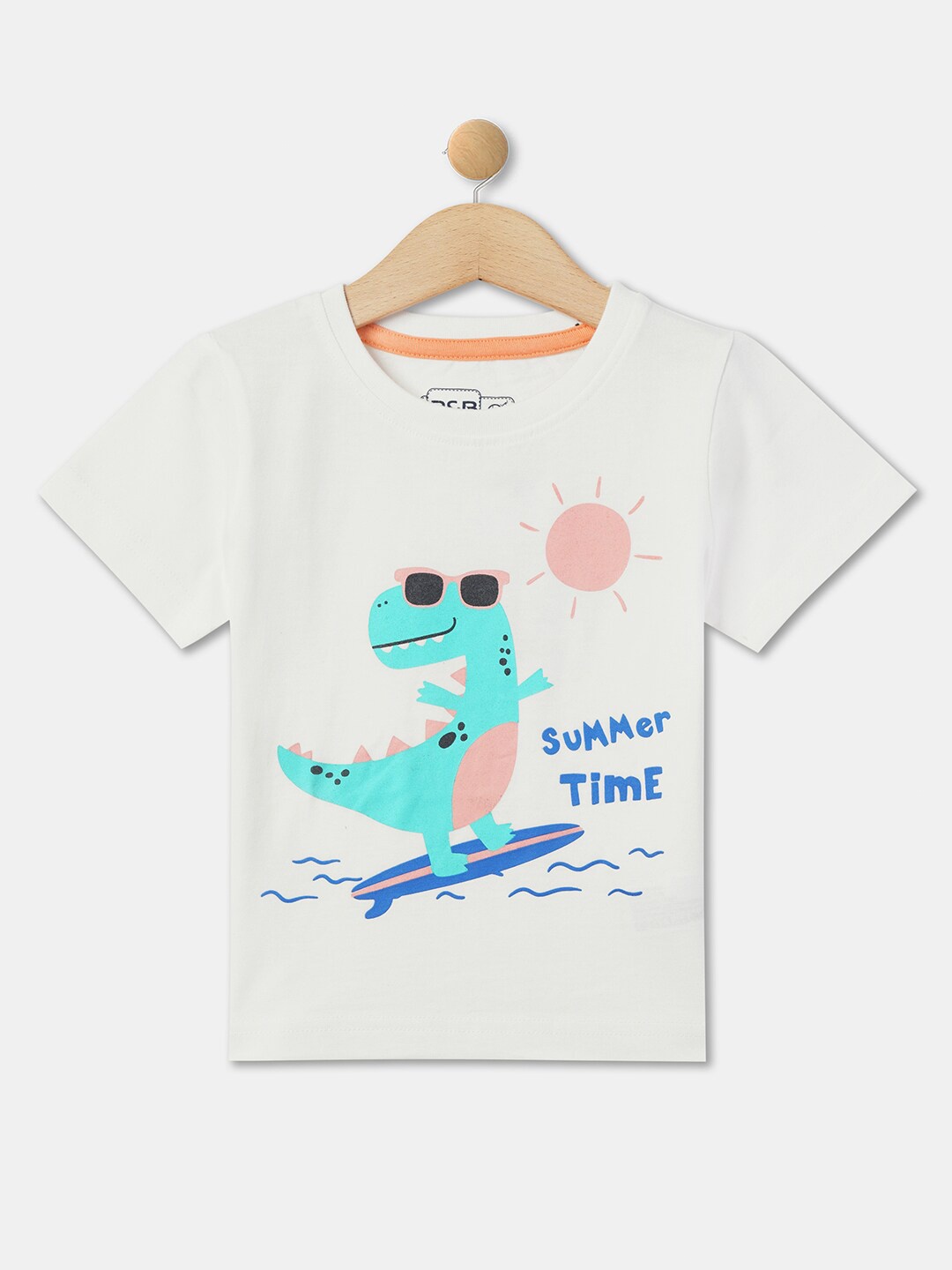 

R&B Boys Graphic Printed Cotton T-shirt, White