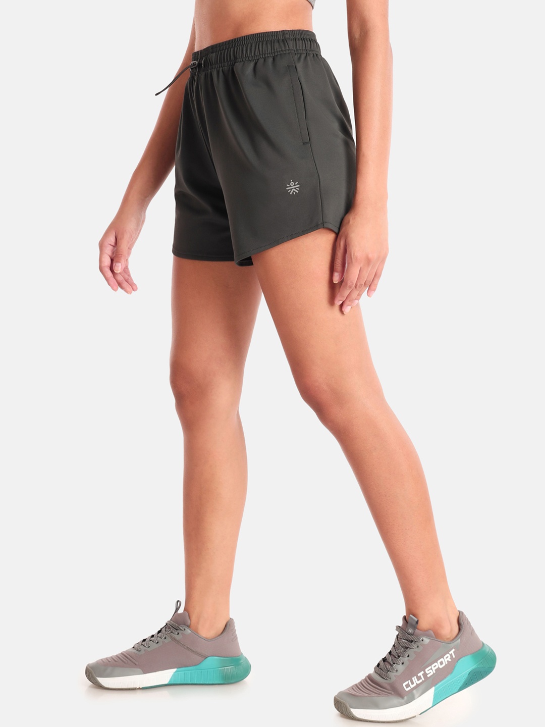 

Cultsport Women Mid-Rise Fly Dry Sports Shorts, Grey