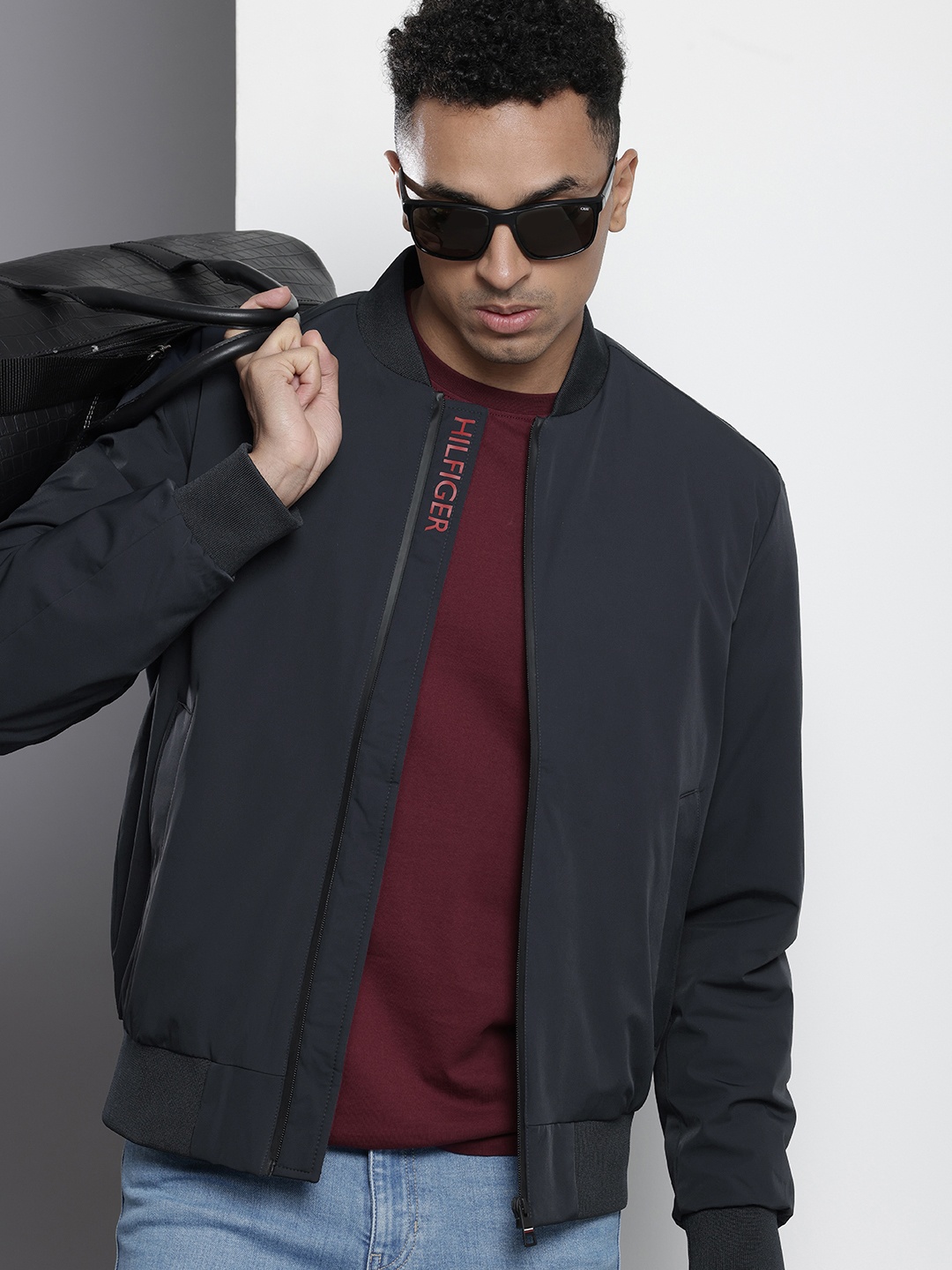 

Tommy Hilfiger Stand Collar Bomber Jacket, Navy blue
