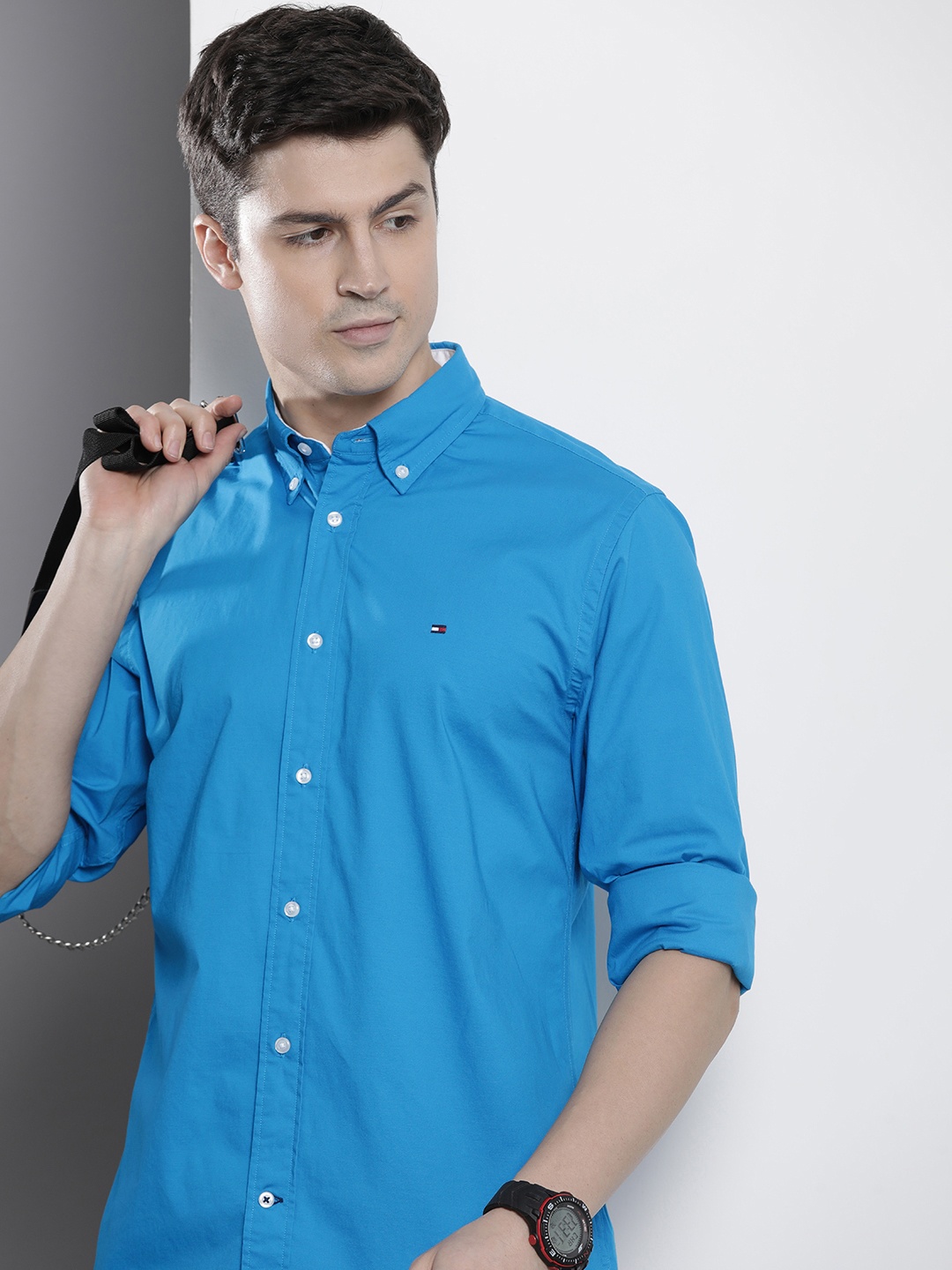 

Tommy Hilfiger Solid Stretchable Casual Shirt, Blue