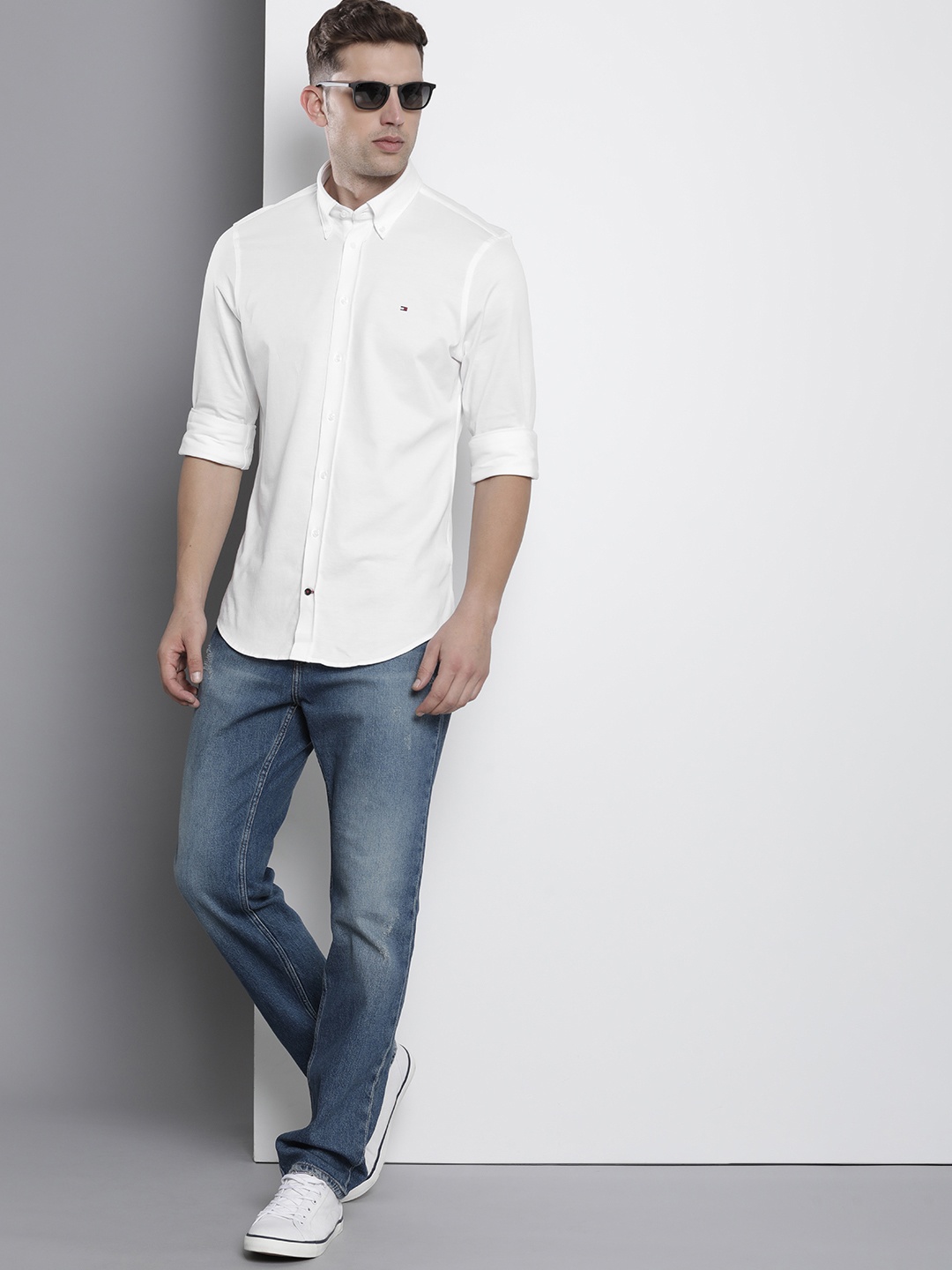 

Tommy Hilfiger Pure Cotton Slim Fit Casual Shirt, White