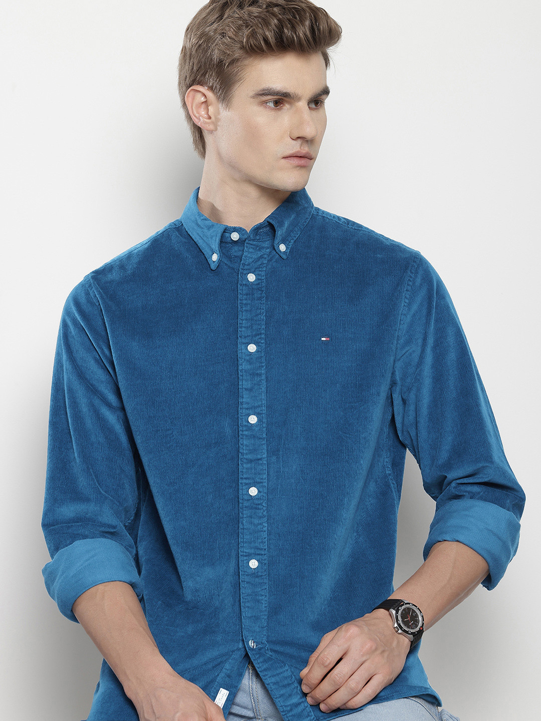 

Tommy Hilfiger Thflex Corduroy Casual Shirt, Blue