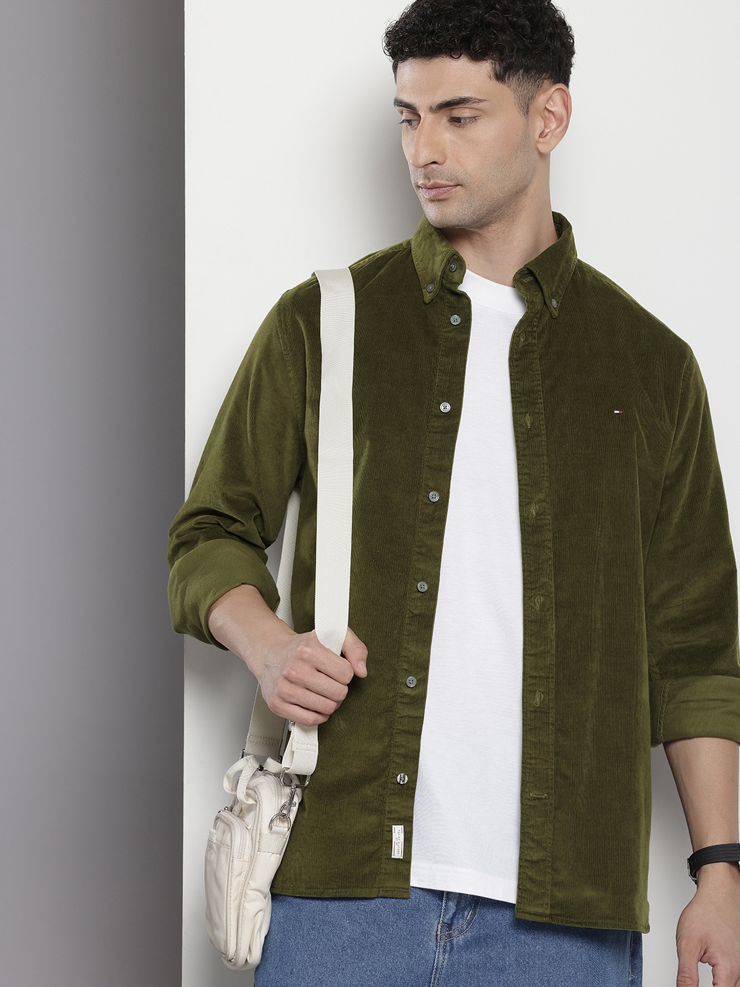 

Tommy Hilfiger Opaque Corduroy Casual Shirt, Green