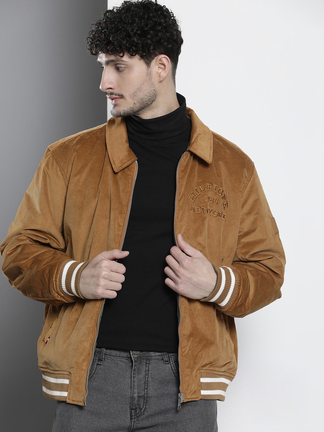 

Tommy Hilfiger Reversible Spread Collar Bomber Jacket, Khaki