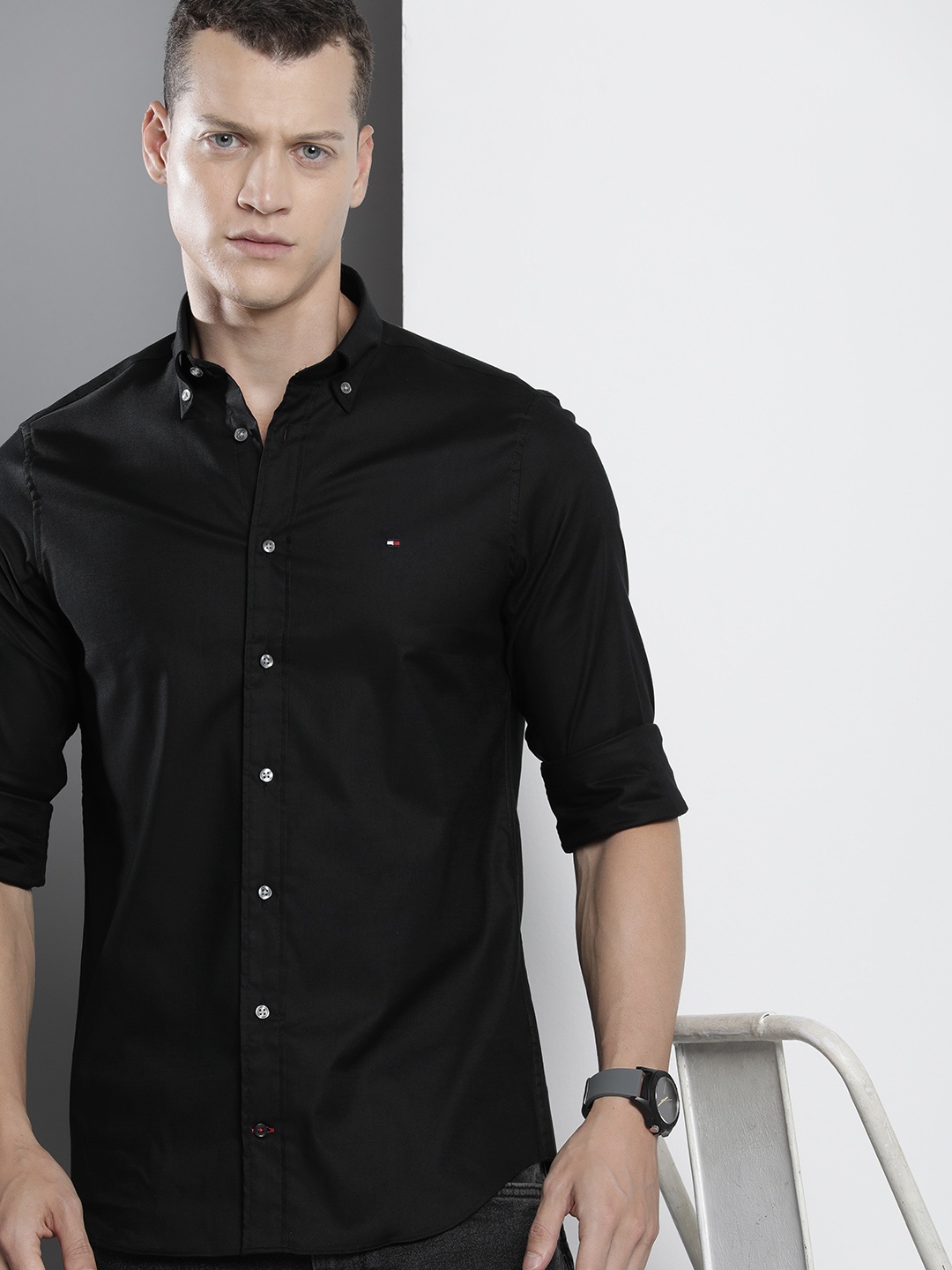 

Tommy Hilfiger Sustainable THFLEX Regular Fit Casual Shirt, Black