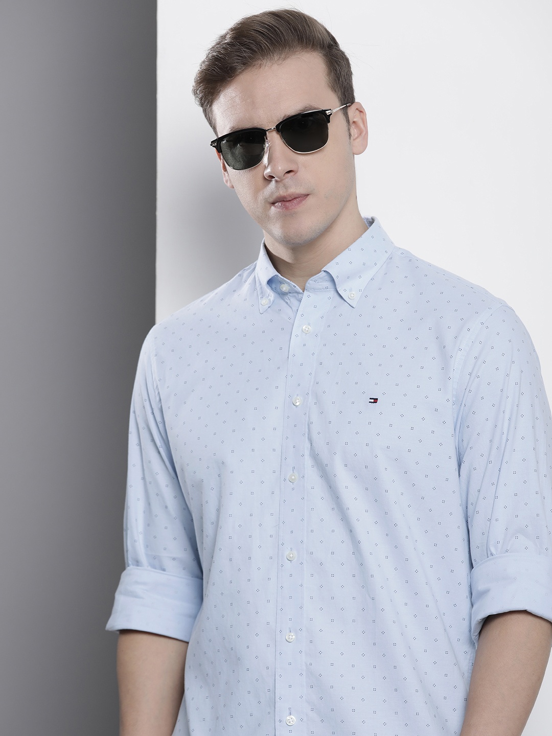 

Tommy Hilfiger Printed Pure Cotton Casual Shirt, Blue