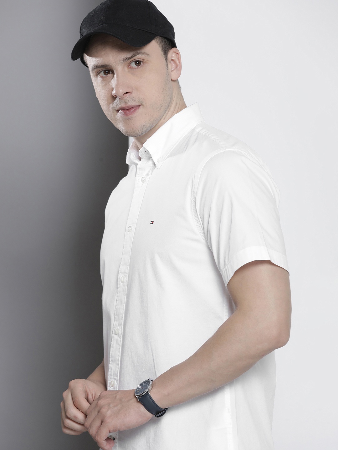 

Tommy Hilfiger Solid Knitted Casual Shirt, White