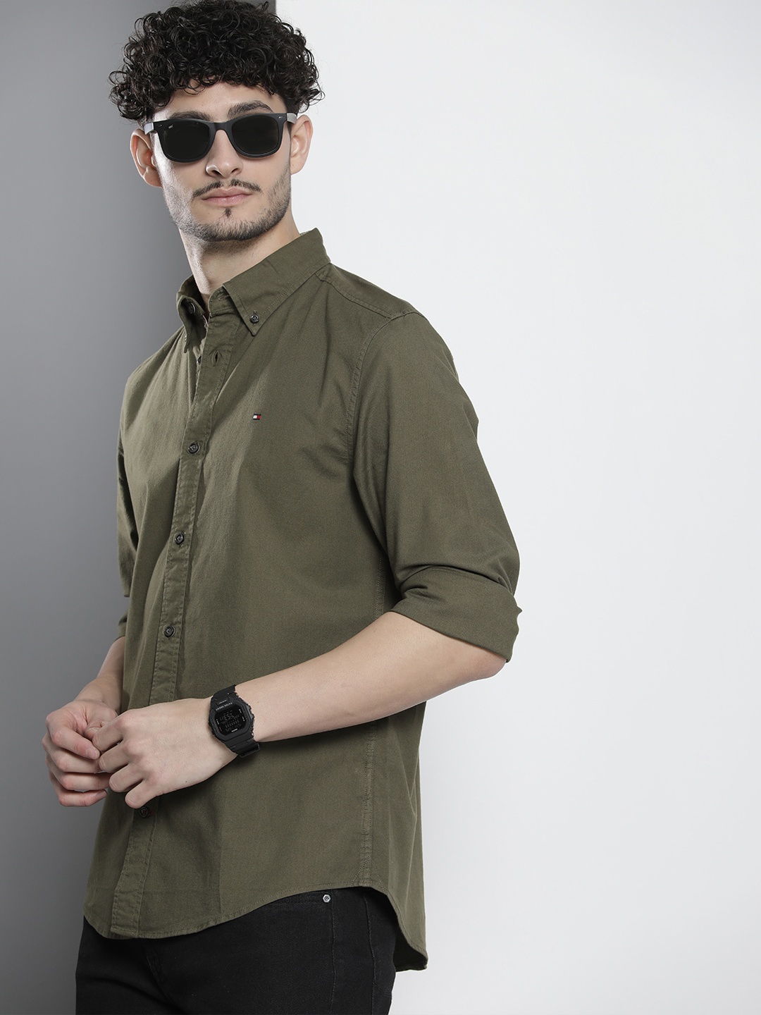 

Tommy Hilfiger Button-Down Collar Casual Shirt, Olive