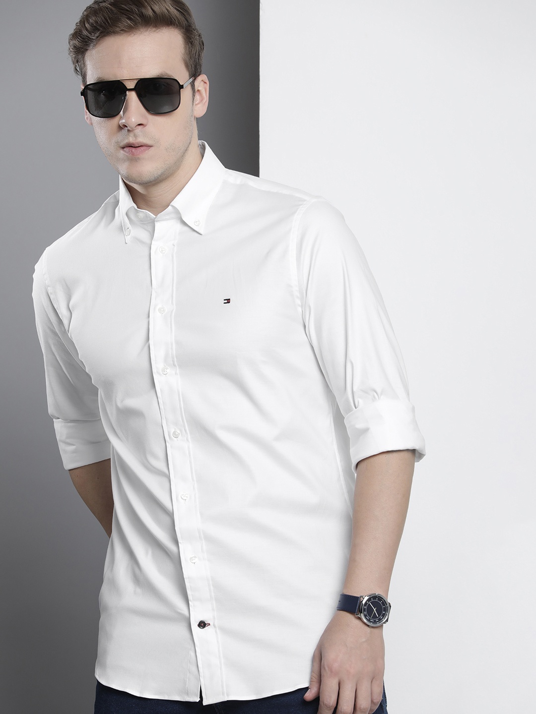

Tommy Hilfiger Sustainable THFLEX Regular Fit Casual Shirt, White
