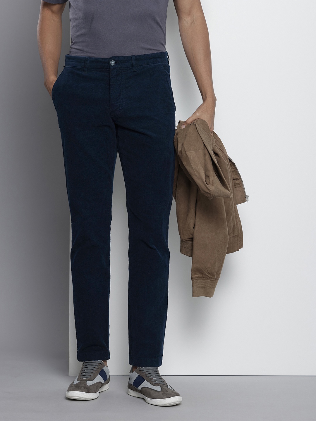 Tommy Hilfiger Men Straight Fit Corduroy Trousers, Navy blue