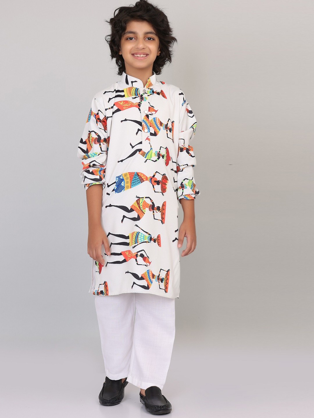 

SmartRAHO Boys Ethnic Motifs Printed Kurta With Pyjamas, White