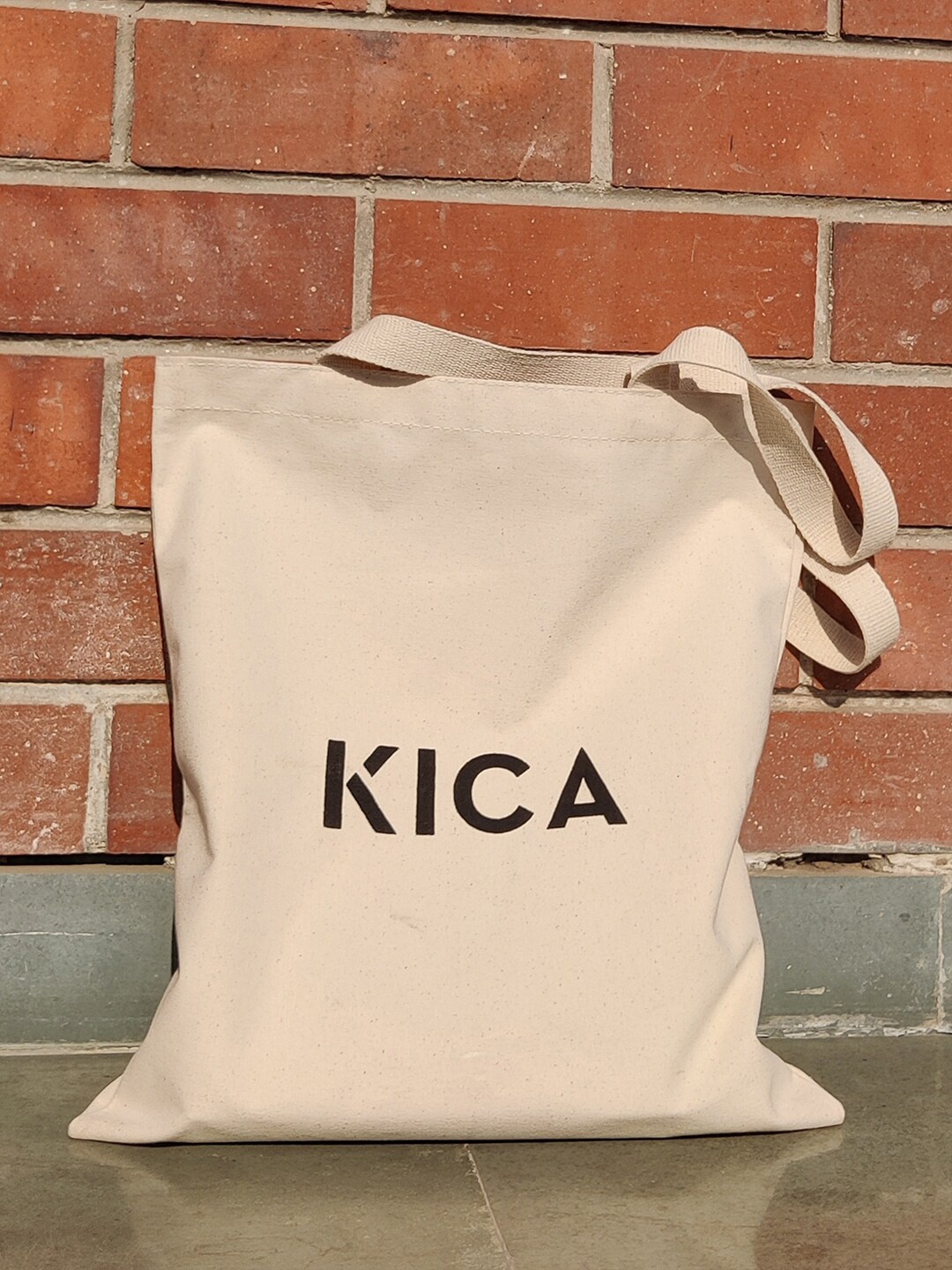 

KICA Beige Typography Printed Cotton Oversized Shopper Tote Bag