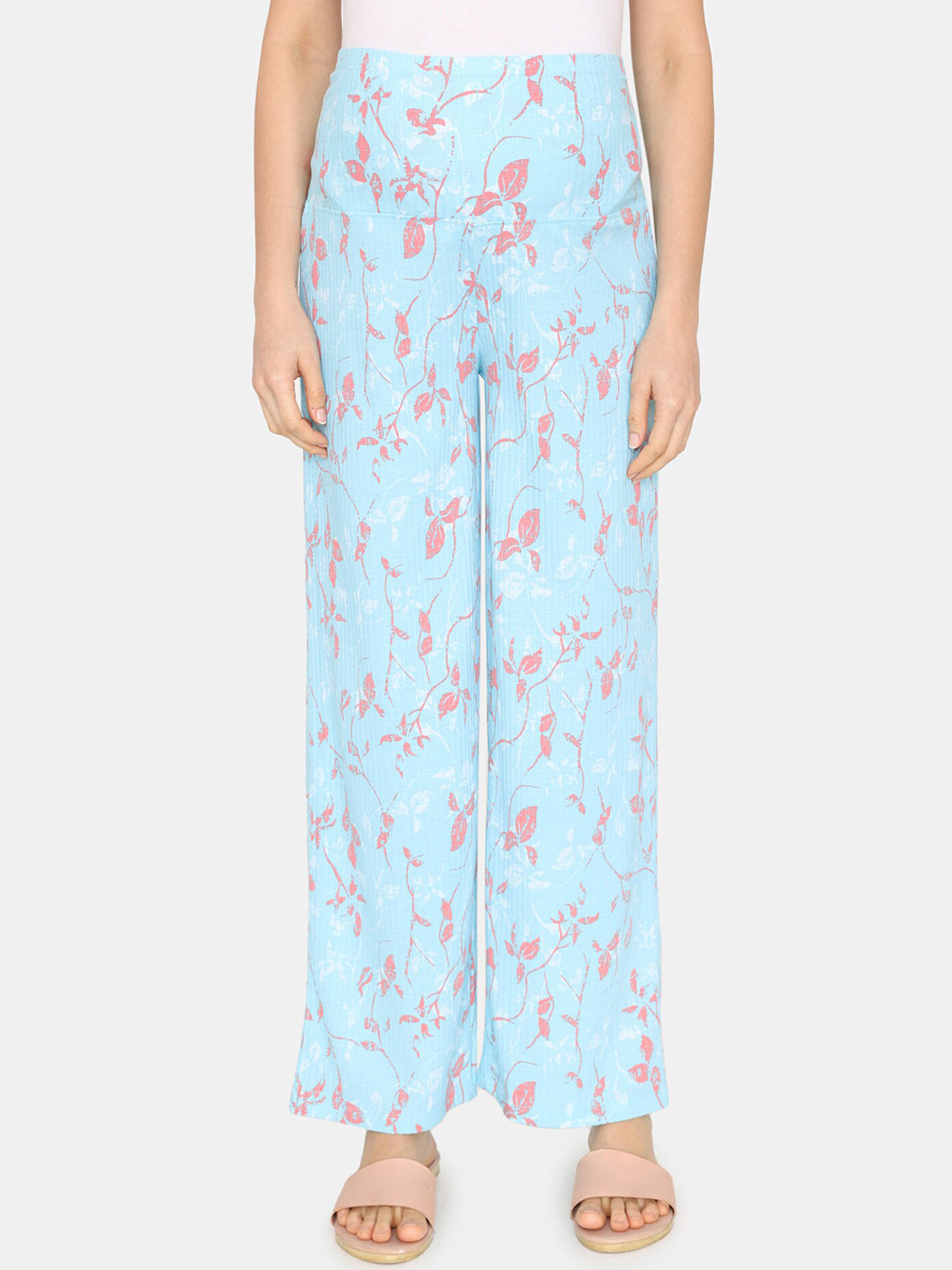 

Zivame Printed Straight-Leg Lounge Pants, Blue