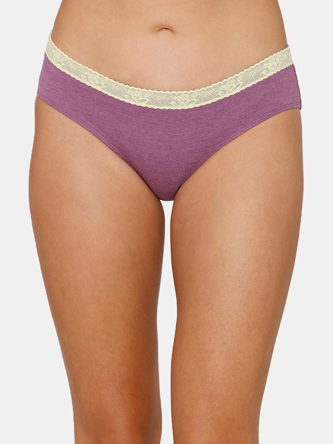 

Zivame Women Laced Cotton Hipster Briefs ZI2643FASHEPURP, Purple