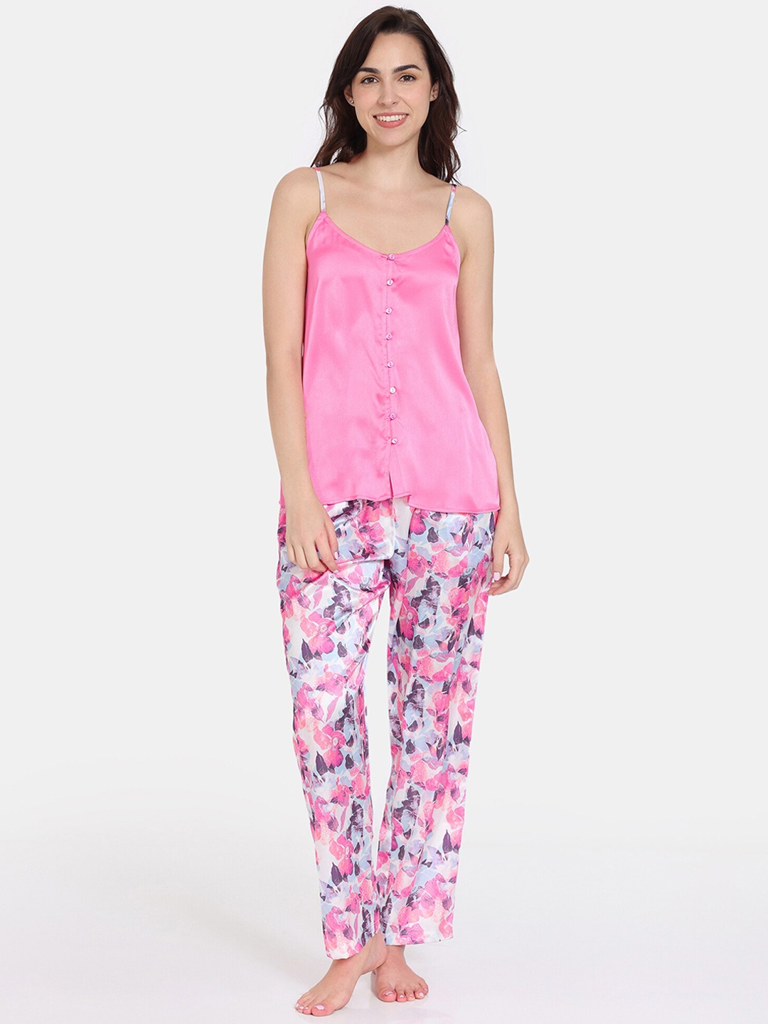 

Zivame Shoulder Strap Night Suit, Pink