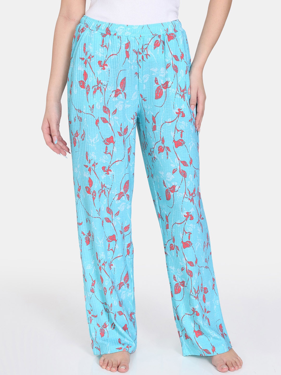 

Zivame Floral Printed Lounge Pants, Blue