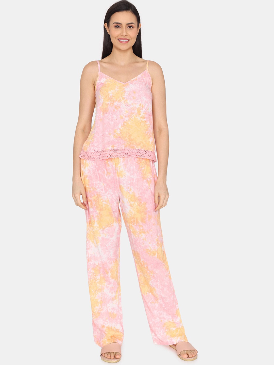 

Zivame Abstract Printed Night suit, Purple