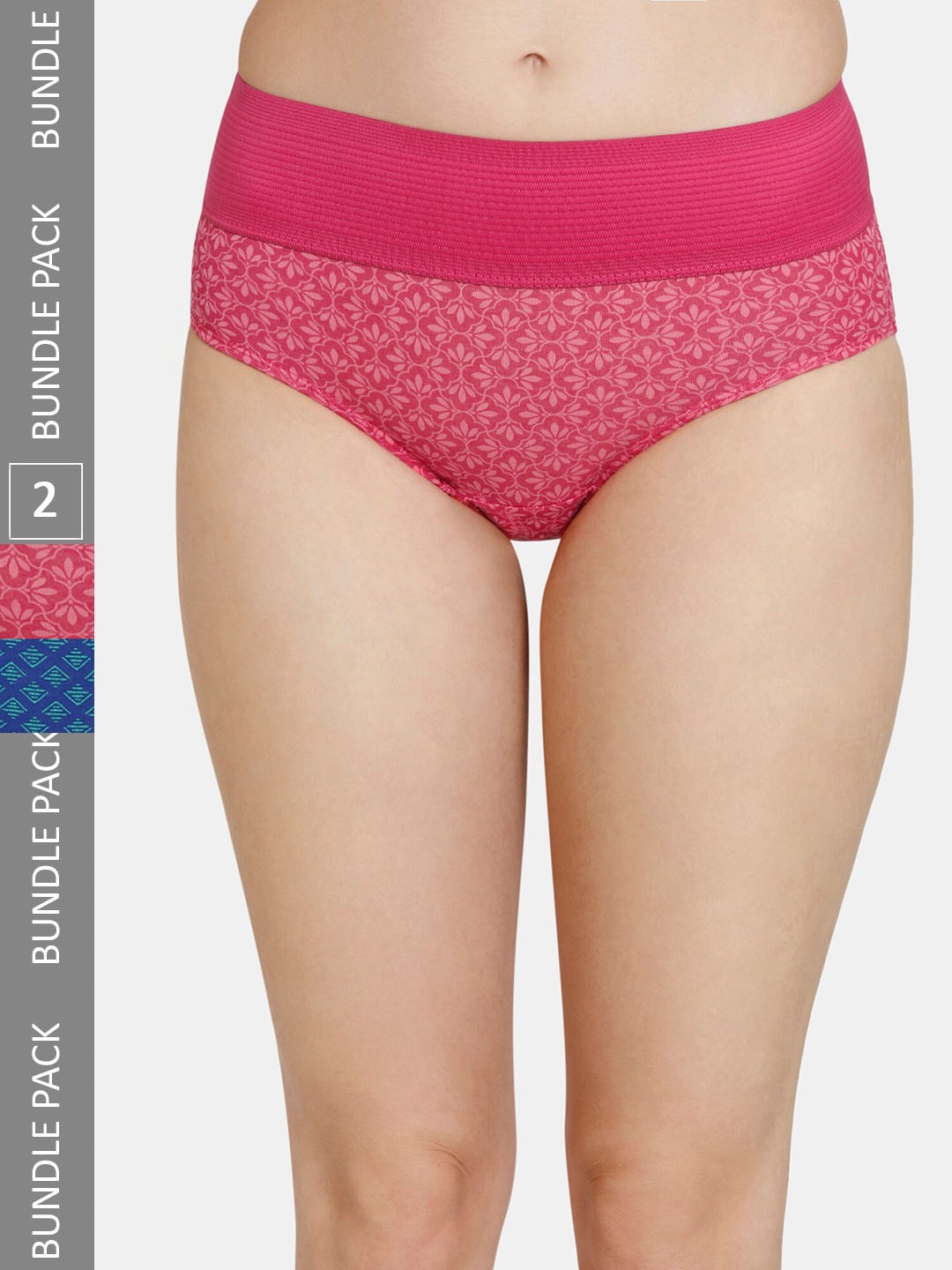 

Zivame Pack Of 2 Printed Hipster Briefs ZI2539FASHEPURP, Blue
