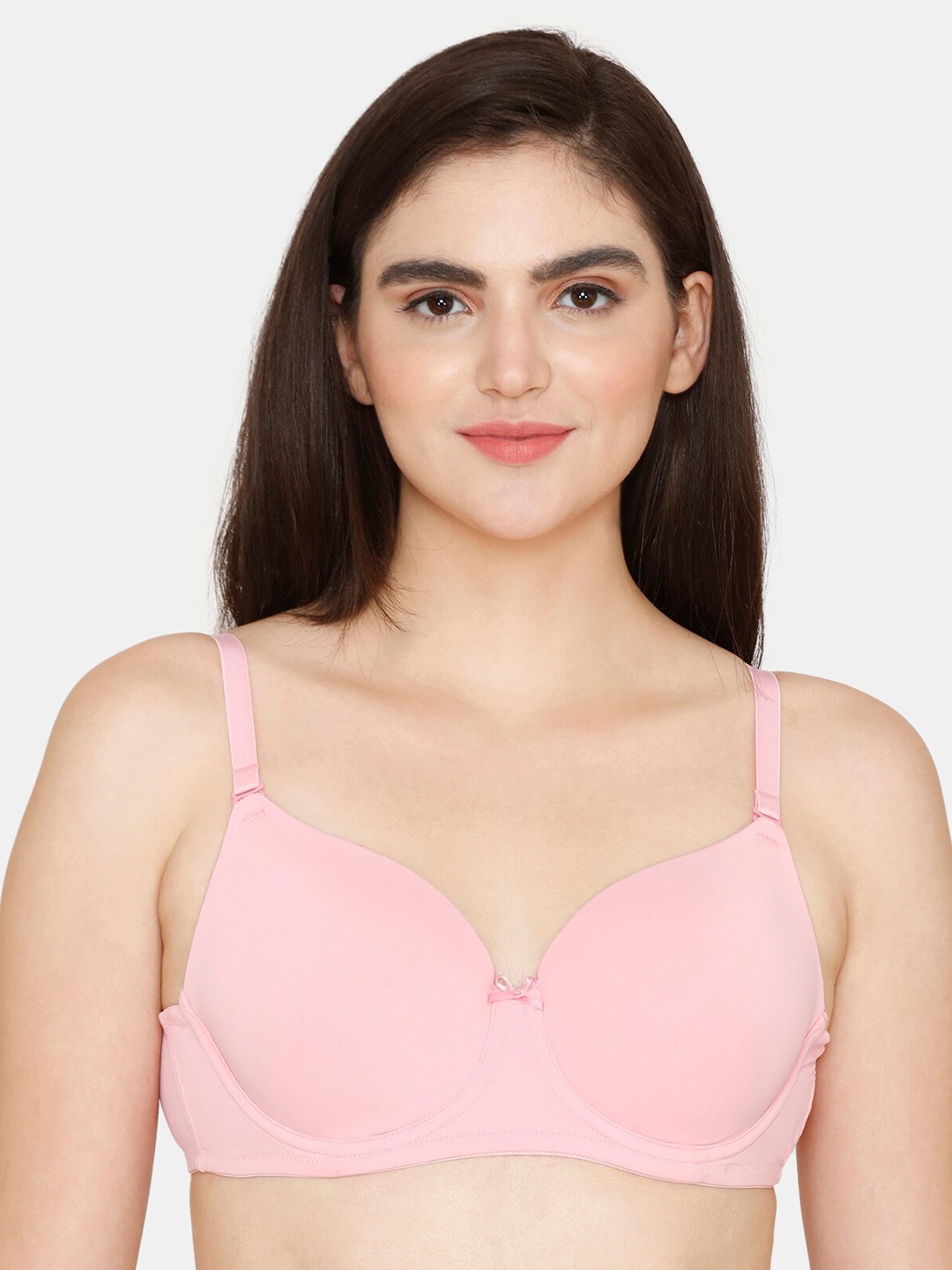 

Zivame Half Coverage Underwired Lightly Padded Everyday Bra-All Day Comfort, Pink