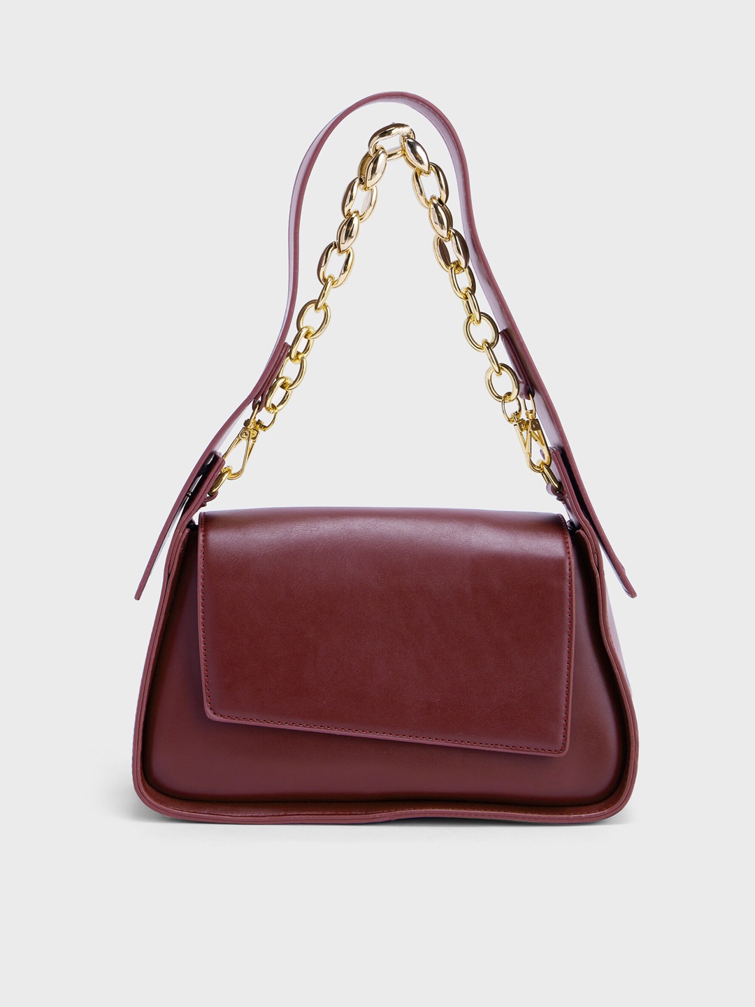 

20Dresses Maroon Structured Handheld Bag