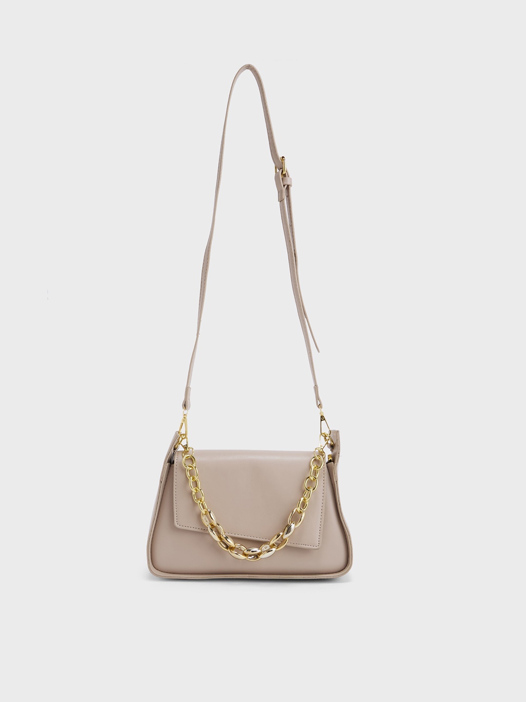 

20Dresses Beige Structured Handheld Bag